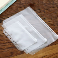 A5A6A7 Waterproof PVC Spiral Zipper Bag Transparent Loose sheet Card Holder Bag Notebook Accessories