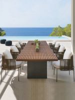 ☇♗ Outdoor desk-chair garden terraces between the cane makes up cany chair high-end outdoor leisure villa example anticorrosive wood furniture