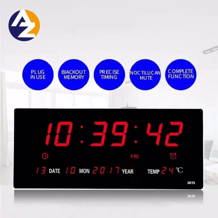 AZ Lancent Digital Wall Calendar and Wall Clock LED Electronic Wall