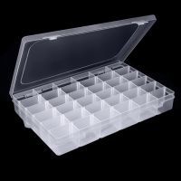 Adjustable Dividers Portable Container Earring 36 Slots Compartments Bead Removable Clear PP Craft Storage Box Desktop Jewelry