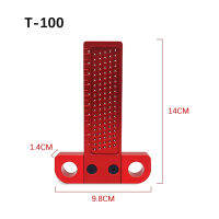 ไม้ Scribe 100มม. T-Type ไม้บรรทัดรู Scriปิงไม้บรรทัดอลูมิเนียมอัลลอยด์วาดเส้นเกจวัดทำเครื่องหมาย DIY เครื่องมือวัด