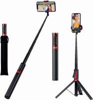 ULCLAYRUS Portable 60" Cell Phone Selfie Stick Tripod Stand with Integrated Remote,Compact Size,Lightweight,Tall Extendable Phone Tripod for 4-7 iPhone and Android Smartphones