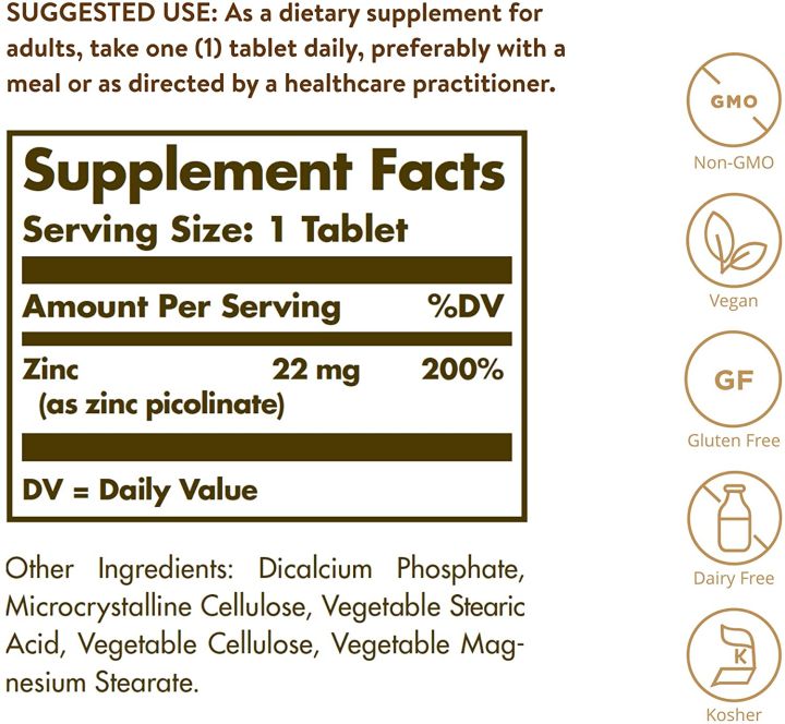 solgar-zinc-picolinate-22-mg-100-tablets-ซิงค์-พิโคลิเนต-ส่งเสริมสุขภาพ-การมองเห็น-สุขภาพผิว