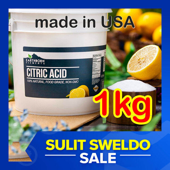 1kg Food Grade CITRIC ACID POWDER NonGMO Lemon Salt for Cooking