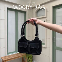 WOODY BAG I กระเป๋ายีนส์สะพายไหล่ กระเป๋าเดนิมขึ้นไหล่ กระเป๋าสะพายสไตล์เกาหลีเกาใจมินิมอล กระเป๋ายีนส์สะพายข้าง