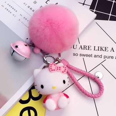 Kawaii Sanrio Hello Kitty Plush Toys Keychain Cartoon Cute Girls Plush Key Ring Bags Pendant Ornaments Jewelry Festival Gifts Key Chains