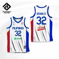 PILIPINAS 2023 FIBA WHT BROWNLEE THOMPSON MALONZO FAJARDO PEREZ AMOS FULL SUBLIMATED JERSEY