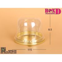 กล่องเบอเกอรี่ เค้กส้ม ฐานกลมสีทอง ฝาโดม (ฺBD522) (Z11)