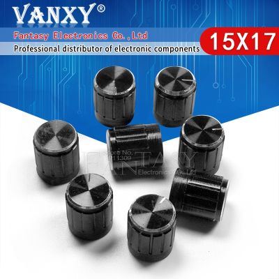 【YF】✢✲  10pcs 15x17mm aluminum alloy potentiometer 15x17 knob rotary switch volume control black