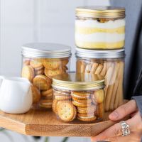 6Pcs Clear Plastic Food Jars Lids Spices Candy Cookie Storage Organizer Kitchen Grain Storage Box Empty Cosmetic Containers