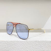 Silver Gold Metal Oval Frame High Quality Womens Sunglasses 0739S Blue Brown Gray Orange Lens Fashion Mens Glasses