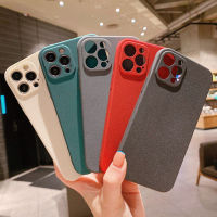 Casing PC แข็งกันแรงกระแทกสีด้านสุดหรูสำหรับ iPhone 14 13 12 11 Pro Max XR XS 8 7 Plus SE ฝาหลังบางเฉียบที่เรียบง่าย