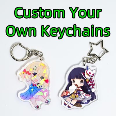 【CW】✳卐▦  Custom Keychain Cartoon Chain Photo Anime Charms Hologram Personalized Designer Car Keychains