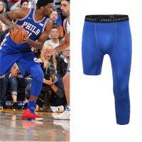 ขายเสื้อผ้าบาสเกตบอลสูง NBA Sports Long and Short Tights Cropped Pants Mens Single Leg Basketball Shorts Running Fitness Training Bottoming Compression G9tG