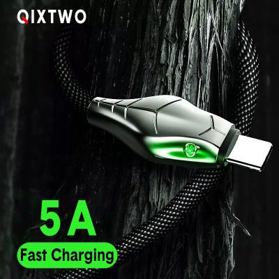 5A Snake Phone Universal 2M Line Type-C Micro Fast Charging Data Cable USB C-USB Rope For Android XiaoMi HuaWei LED Charger Wire Wall Chargers