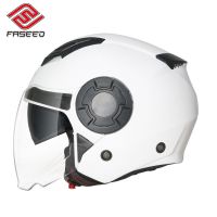 [COD] FASEED summer half helmet mens double lens electric motorcycle womens type FS-729