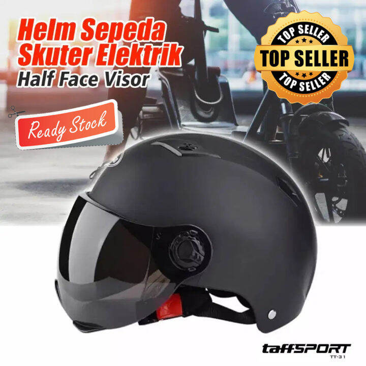 Helm Sepeda Skuter Elektrik Half Face Visor Helmet Doff Aksesoris