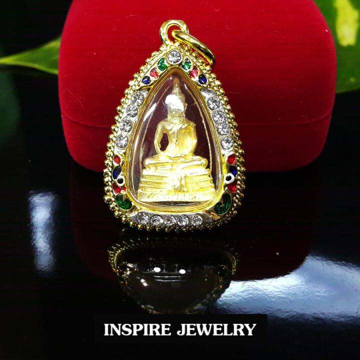 inspire-jewelry-จี้่หลวงพ่อพุทธโสธร-กรอบทองลงยา-งานจิวเวลลี่-ลายโบราณอนุรักษ์ไทย-สวยงามมาก-ปราณีต-ใส่กับเสื้อผ้าไทย-ชุดไทย-ผ้าสไบ-หรือใส่ประดับ-ผ้าซิ่น-ผ้าถุง-ผ้าไหม-ตามรอยละครบุพเพสันนิวาส-หนึ่งด้าว-