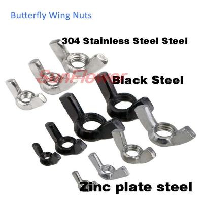 5/10/30pcs Carbon Steel Butterfly Wing Nuts M3 M4 M5 M6 M8 M10 M12 Stainless Steel Wing Nuts Zinc Plated Hand Tighten Nut DIN315 Nails  Screws Fastene