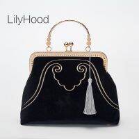 【CW】 Handmade Female Chinese Vintage Style Embroidery Floral Clasp Messenger Bag Women Luxury Retro Fringes Old Time Chain Handbag