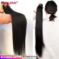 ผมตรงบราซิลผสม8-40 "100% ผมยาวมัดเส้นผมมนุษย์แบบร้อยเป็นคลื่น1/3/4ชุดสีธรรมชาติต่อผมเรมี