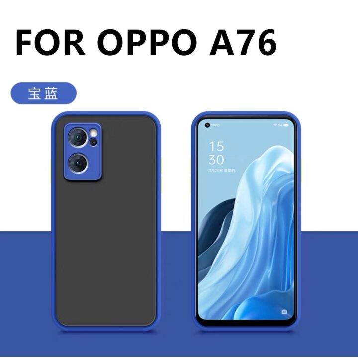 case-oppo-a76-เคสกันกระแทก-เคสนิ่ม-tpu-ปุ่มสีผิวด้าน-กันรอยกล้อง-ขอบนิ่มหลังแข็ง-เคส-oppo-a76-ส่งจากไทย