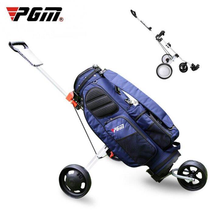 PGM Golf Pull Cart Adjustable Golf Trolley Cart 3 and 4 Wheels Push