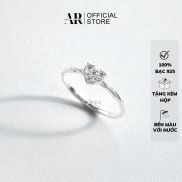 Nhẫn bạc nữ tim xoắn nhẫn mặt nạm đá Aura Silver-n42
