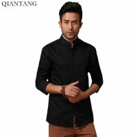 Black Mens Cotton Long sleeve Kung Fu Shirt Classic Chinese Style Tang Clothing Size S M L XL XXL XXXL hombre Camisa Mim02A