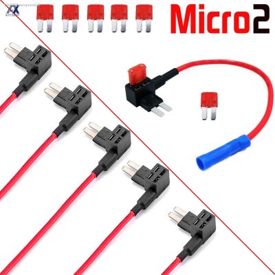 □♞ 5 Pcs 12V 24V Car 16AWG Wire Fuse Holder Add-a-circuit Piggy Back TAP Adapter Kit with 10A Micro2 APT ATR Blade Fuse Holder Tool