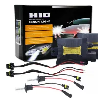 AutoAccessories 55W H1 6000K 3200LM HID Xenon Light Conversion Kit with High Intensity Discharge Lamp Slim Ballast, White