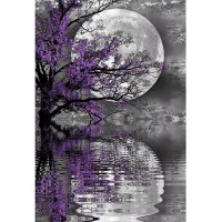 Landscape Moon Flower Cross-Stitch DIY Embroidery Complete Kit Handmade Knitting Painting Needlework Promotions Mulina Festivals