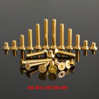 【❂Hot On Sale❂】 a7xd3t Din 912เกรด12.9หัวแบน Countersunk สกรูซ็อกเก็ตหกเหลี่ยมทองชุบไทเทเนียมสลักเกลียวอัลเลน M2 M3 M2.5 M5 M4-10ชิ้น