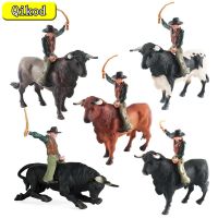 Simulation Animal Model Spanish Matador Bullfight Wild Bull Knight Cattle Action Figures Decoration Collection Toys For Children