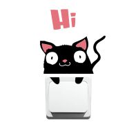 Cute Animal Switch Stickers Self-adhesive Cartoon Wall Stickers Black Cat Waterproof Wall Sticker Переключатель Стикер Wholesale Wall Stickers Decals