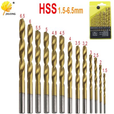 13pcs/lot HSS High Speed Steel Titanium Coated Drill Bit Set 1/4 Shank 1.5-6.5mm