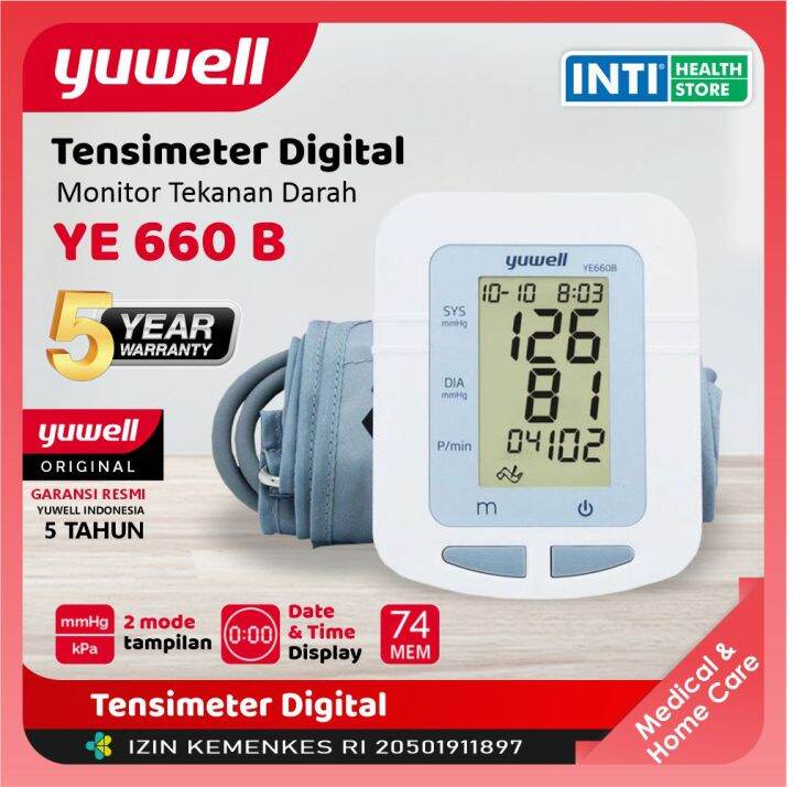 Yuwell | Tensimeter Digital YE 660 B | Pengukur Tekanan Darah | Lazada ...