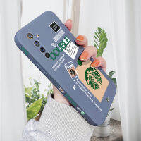 เคสโทรศัพท์มือถือสำหรับ Realme 6 Pro เคสโทรศัพท์สำหรับการ์ตูนเด็กหญิงเด็กชาย Starbucks กรอบป้ายของเหลวขอบด้านข้างฝาหลังป้องกันกล้อง