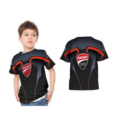 2023 Drifit Microfiber Polyester Ducati Pattern Short Or Long Sleeve T Shirt 3D Full Print Sublimation For Kids Boy Girl