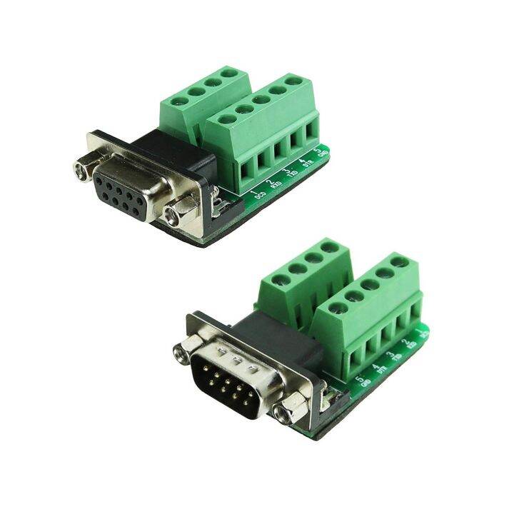 Solder less db9 rs232 rs485 rs422 female and male connectors packs
