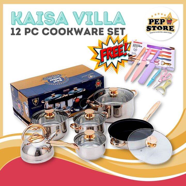 Pep Store HIGH QUALITY COD Kaisa Villa 12 pcs Cookware Set / Induction