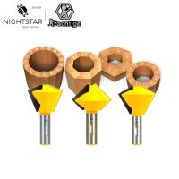 【LZ】✽✘♟  Polígono Pássaro Boca Router Bit Liga Miter Fresa Gravura Em Madeira Ferramenta De Corte 1/2 Shank YG8 6 8 12 Lados 3Pcs