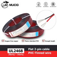 [HOT JJRQQZLXDEE 574] สายเคเบิล2ขาสีแดงลวดแบนไฟฟ้า5V 12V Led ยานยนต์18awg สายไฟฟ้ารถยนต์16awg 20awg 16 18 20 24 26 28 Awg