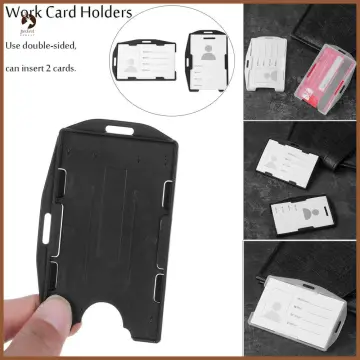 1pc Hard Plastic Badge Work ID Card Holders Protector Case Cover