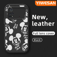 YIWESAN เคสสำหรับ Xiaomi Poco M4 Pro 5G Redmi Note 11T 5G Note 11S 5G เคสลายการ์ตูนดีไซน์ใหม่เมาส์มิกกี้น่ารักเคสโทรศัพท์หนังกันกระแทกฝาครอบเต็มรูปแบบเคสป้องกันเลนส์กล้องแฟชั่นซิลิโคนนิ่มบาง