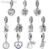 Alphabet Numbers 16 18 21 30 40 50 60 Years Of Love Pendant Beads 925 Sterling Silver Charms Fit Pandora Bracelet DIY Jewelry