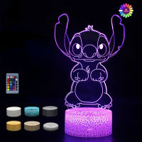 Stitch Anime Led Night Light Dropshipping Acrylic 3D Lamp Bedroom Kids Gift Lilo &amp; Stitch Birthday Gift
