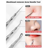 Stainless Steel Ultra-fineTweezers Blackhead  Pimples Removal Clip Deep Cleaner Scraping &amp; Closing Artifact Acne Needle Tool