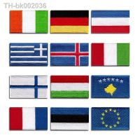 ✌۞ National flag computer embroidery patches clothes sticker ironing sew Applique Germany Ireland Italy Greece Estonia France