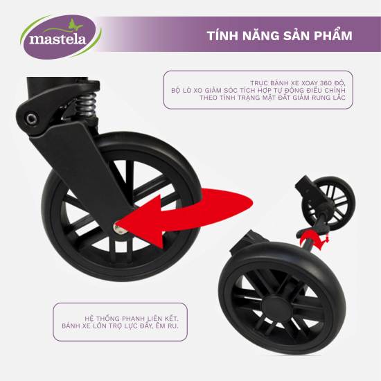 Xe đẩy gấp gọn cho bé - xe đẩy em bé 1 chiều cao cấp aluminium siêu bền và - ảnh sản phẩm 6